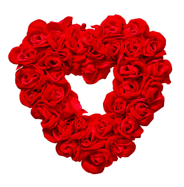 istock Valentines Day Rose Heart on White Background 153908463