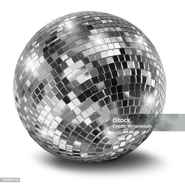 Silver Disco Mirror Ball Stock Photo - Download Image Now - Black Color, Cut Out, Equipment