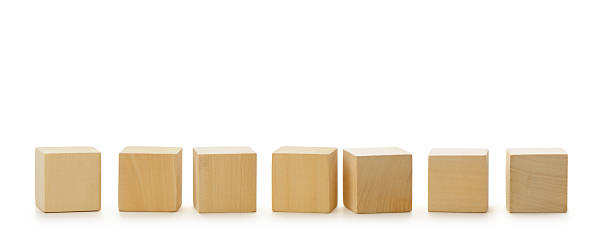 istock Wooden cubes in row 153909687