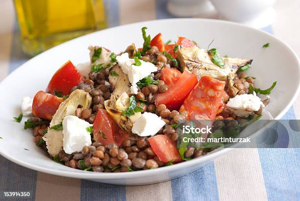 Linsesalat Stockfoto und mehr Bilder von Linse - Hülsenfrucht - Linse - Hülsenfrucht, Tomate, Salat - Speisen