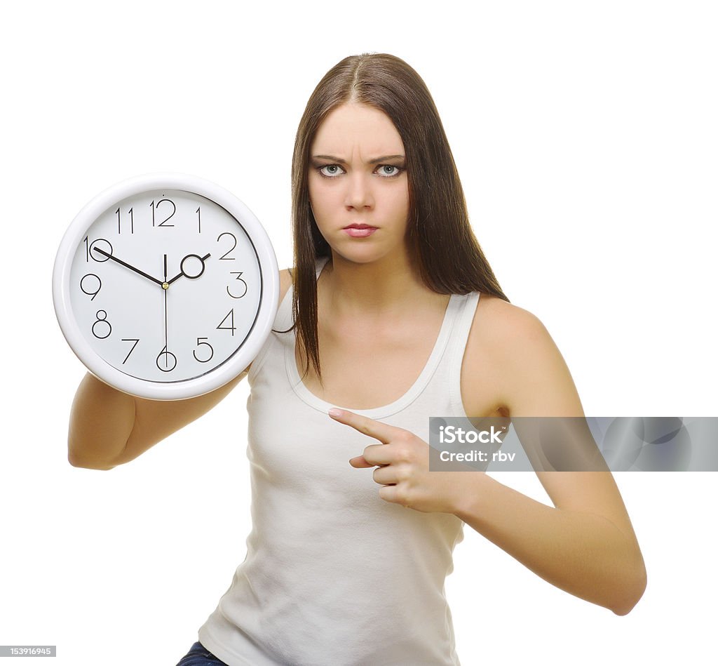 Menina com relógio - Foto de stock de Adulto royalty-free