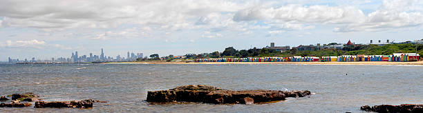 istock Bathing boxes on Brighton beach near Melbourne in Australia 153916973