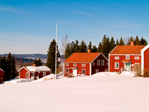 street of Alno in winter, Sundsvall, Sweden