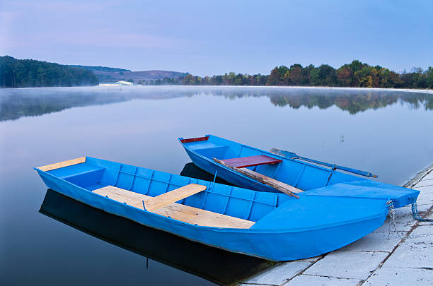 istock two blue boats on lake 153917812