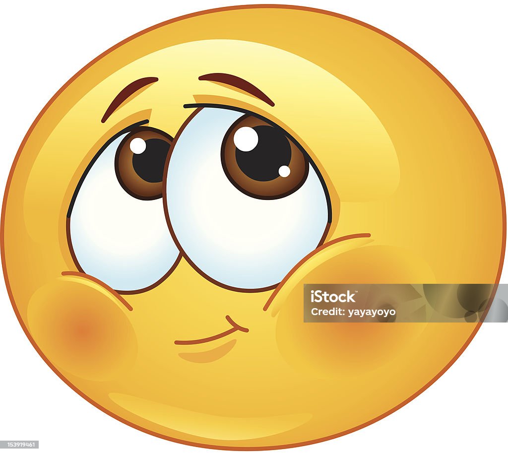 Shy emoticon Embarrassment stock vector