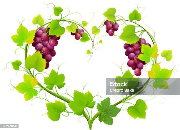 Winogron Z Liści W Kształcie Serca - Stockowe grafiki wektorowe i więcej obrazów Roślina pnąca - Roślina pnąca, Serce - Symbol idei, Bez ludzi