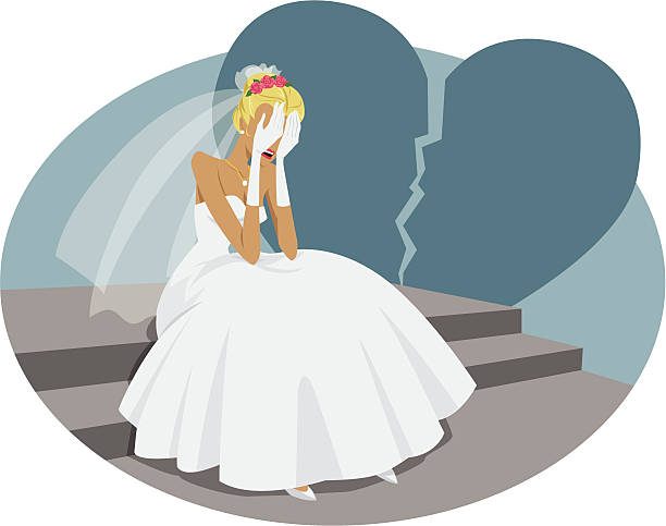 illustrations, cliparts, dessins animés et icônes de bad mariage particulièrement la mariée - relationship difficulties depression heart shape sadness