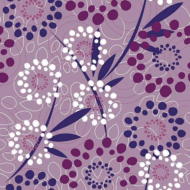 Asian Inspired Floral Seamless Pattern vector art illustration