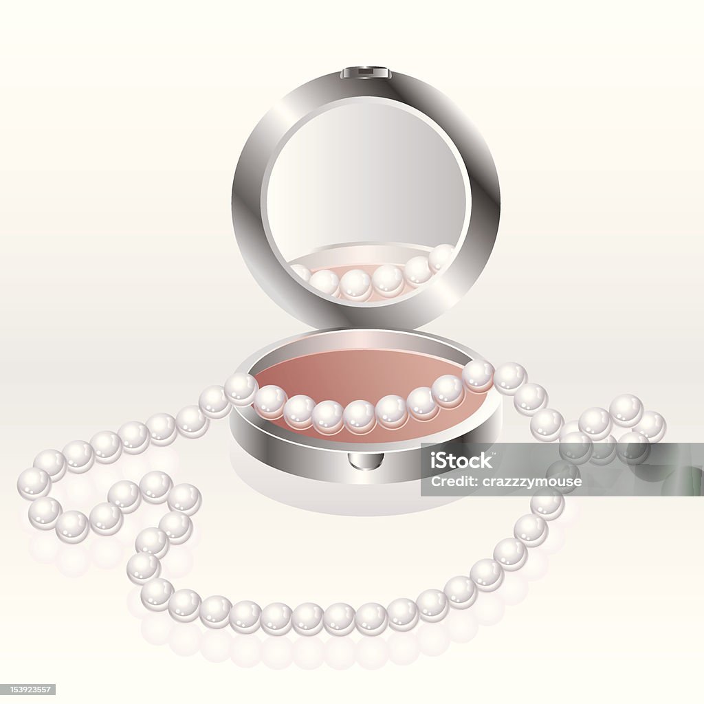 Fard à joues avec collier de perles - clipart vectoriel de Beauté libre de droits