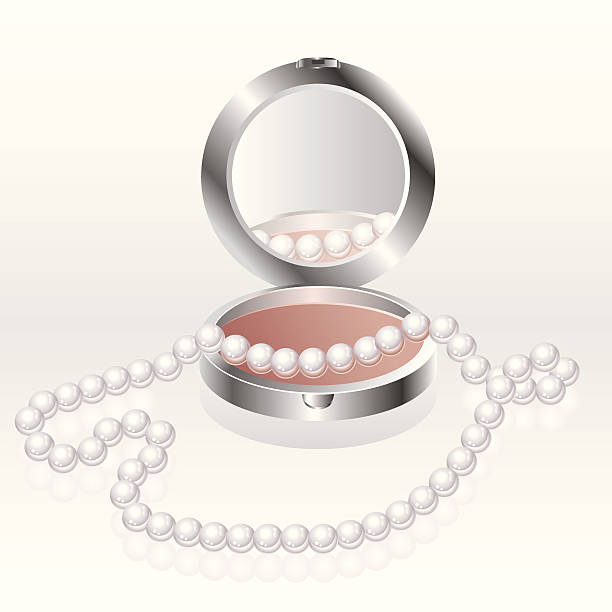 Blush with pearl necklace vector art illustration