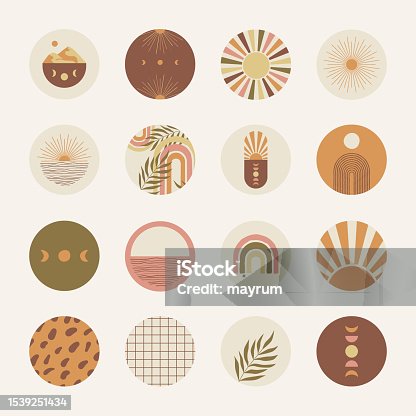 istock Abstract boho illustrations for social media covers 1539251434