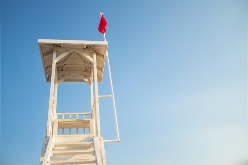 A watch tower where the lifeguard sits