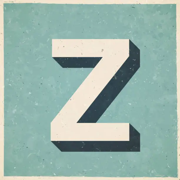 Vector illustration of Letter Z. Icon in retro vintage style - Old textured paper