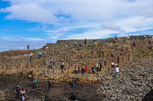 Giant's Causeway with different style of land and stones