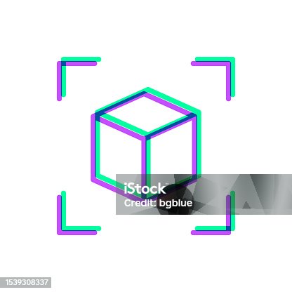 istock Augmented reality. Icon with two color overlay on white background 1539308337
