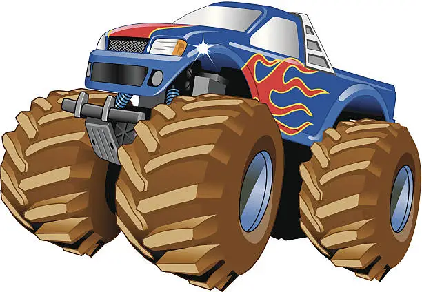 Vector illustration of Monster Truck with big wheels