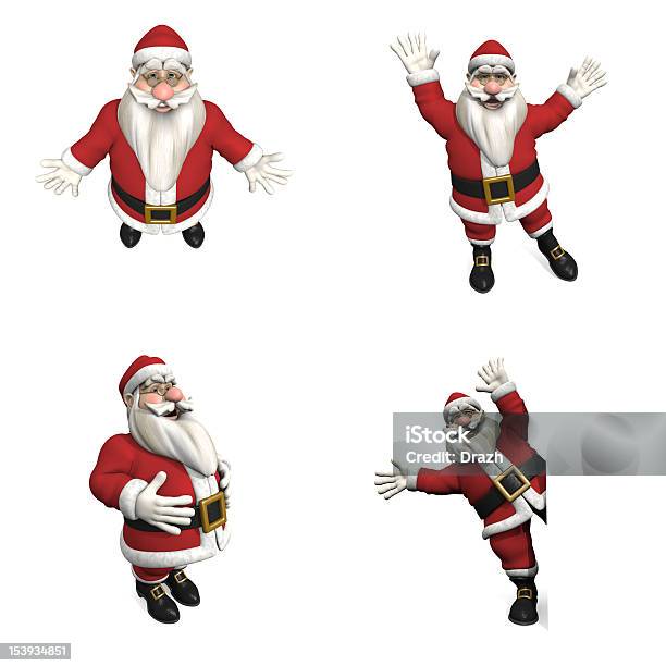 Santa Claus Posiciones Foto de stock y más banco de imágenes de Adulto - Adulto, Alegre, Blanco - Color