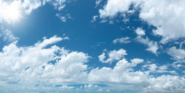 istock Stunning skyscape with cumulus clouds. Cloudy sky panorama. 1539366627
