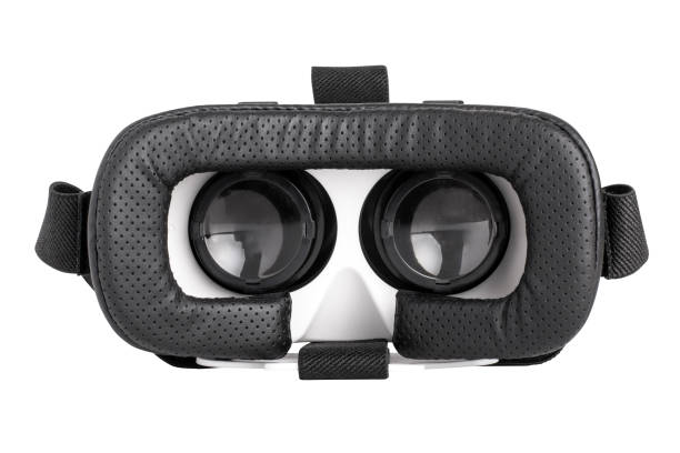 istock Modern Virtual Reality glasses, isolated on white background. VR gadget concept. 1539372359