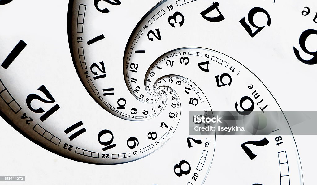 Digital generated twisted clock face. Twisted clock face. Time concept Abstract Stock Photo