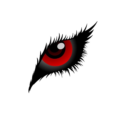 Illustration vector graphic of draw devil eyes red color