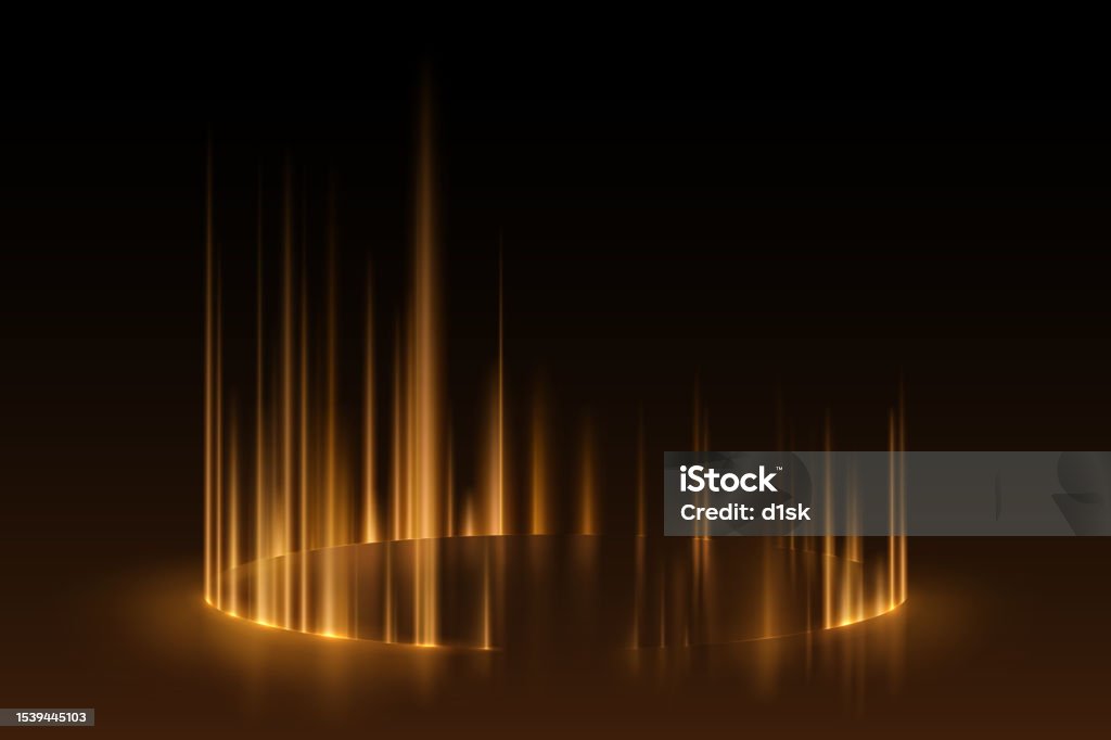 Golden Rays Effect Circle Golden Light Rays Effect On Ground Stock Illustration - Download ...