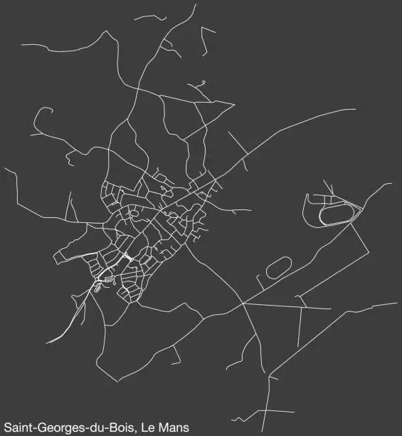 Vector illustration of Street roads map of the SAINT-GEORGES-DU-BOIS COMMUNE, LE MANS