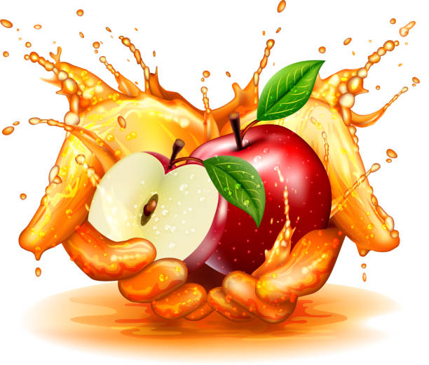 apple planschen konzept - water white background splashing ideas stock-grafiken, -clipart, -cartoons und -symbole