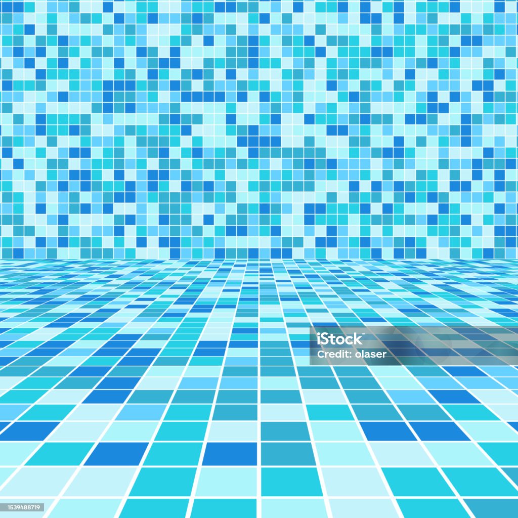 Pool Background Simple Square Pool Colors Square Pattern On Floor And Wall Stock Illustration ...