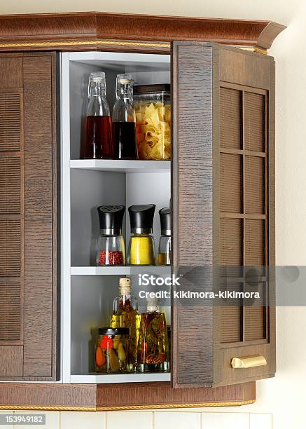 Kitchen Case With A Set Of Seasonings Stock Photo - Download Image Now - Spice, Storage Compartment, Cabinet