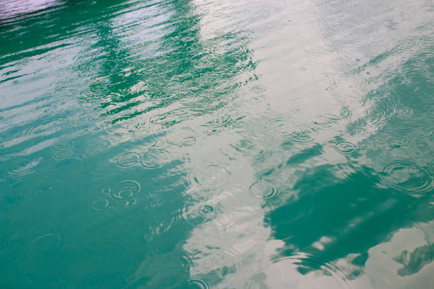 Reflection in the water of a lake with ripples and waves