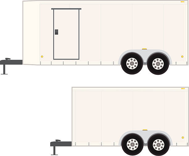작업 트레일러 - vehicle trailer stock illustrations