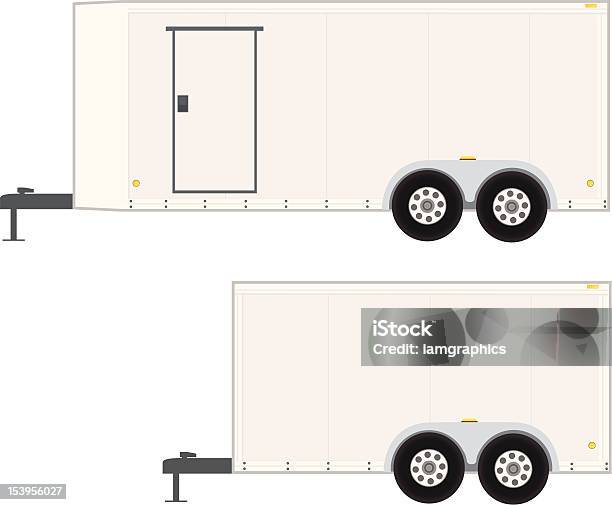 Job Trailer Stock Illustration - Download Image Now - Vehicle Trailer, Vector, Black Color