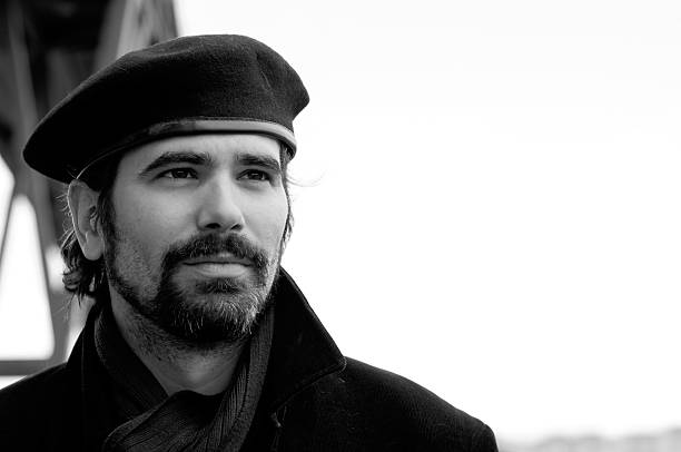 istock Young attractive man with beret 153956147