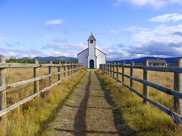 istock Small wooden rural church 153956320