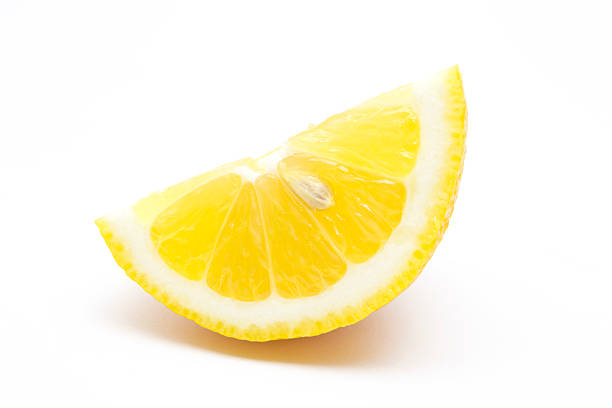 долька лимона - lemon portion cross section isolated стоковые фото и изображения