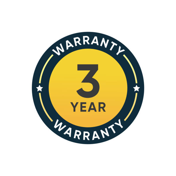 ilustrações de stock, clip art, desenhos animados e ícones de 3 year warranty badge sign illustration vector design - number certificate number 3 year