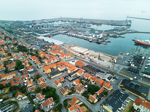 The most Northern city in Denmark is Skagen recognized for fishing and a painter group living there around year 1900. Skagen industrial Harbor with trawlers and industry