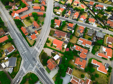 The most Northern city in Denmark is Skagen recognized for fishing and a painter group living there around year 1900. From above - the traditional red tile rooftops are very recognizable