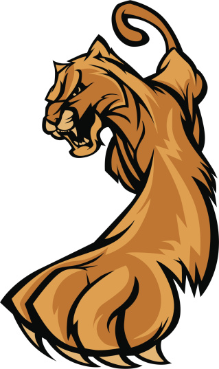 Graphic Mascot Vector Image of a Prowling Cougar Body