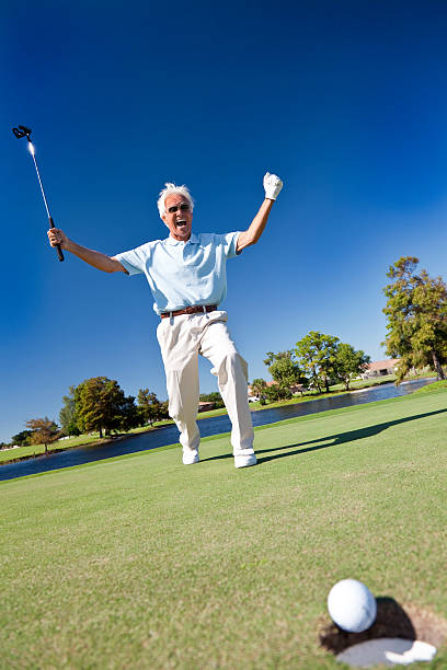 istock Happy Senior Man Celebrating Success Playing Golf 153959385