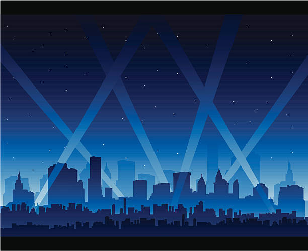 ilustrações de stock, clip art, desenhos animados e ícones de cidade de festa - city of los angeles city life cityscape night