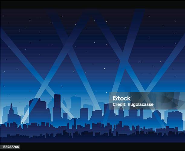 Party City Stock Illustration - Download Image Now - Hollywood - California, Night, Spot Lit