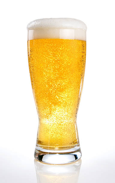 istock Glass of beer on a white background 153962286