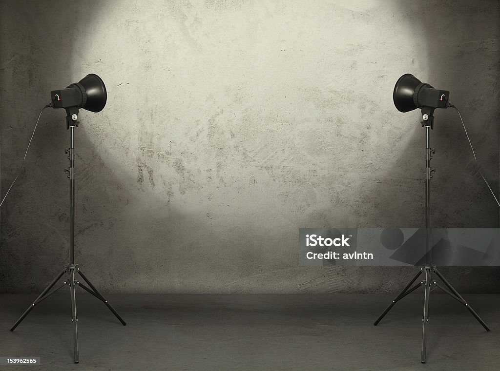 photo studio in old grunge room photo studio in old grunge room with concrete wall, urban background Cable Stock Photo