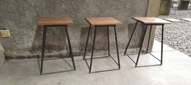istock Wood and metal chairs 1539629638