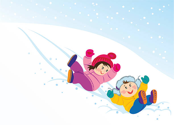 Snow games vector art illustration