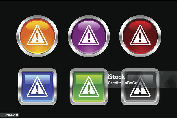 Vii Icon Series Warning Stock Illustration - Download Image Now - Beckoning, Black Background, Black Color