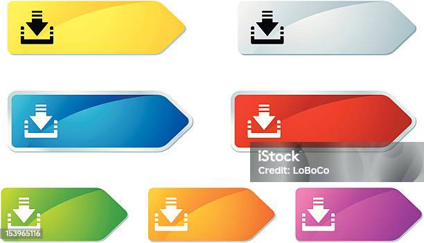 Llabel Icon Series Download Stock Illustration - Download Image Now - Arrow Symbol, Blue, Downloading
