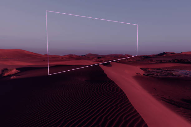 istock Geometric Neon Pink Light Installation at Namib Desert, Namibia 1539671637